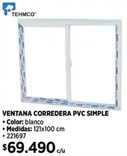 Construmart Tehmco ventana corredera pvc simple oferta