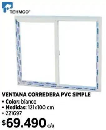 Construmart Tehmco ventana corredera pvc simple oferta