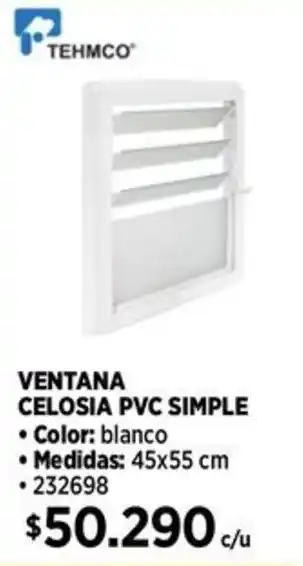 Construmart Tehmco ventana celosia pvc simple oferta
