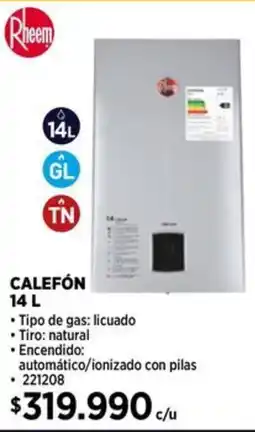 Construmart Rheem calefón oferta