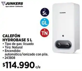 Construmart Junkers calefón hydrobase oferta