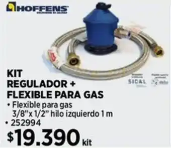 Construmart Hoffens kit regulador + flexible para gas oferta