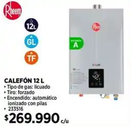 Construmart Rheem calefón oferta