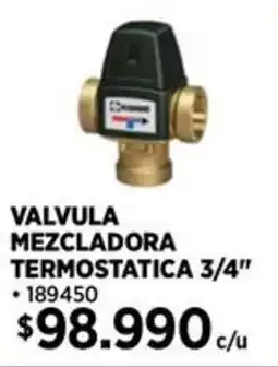 Construmart Valvula mezcladora termostatica 3/4" oferta