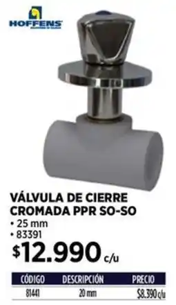 Construmart Hoffens válvula de cierre cromada ppr so-so oferta