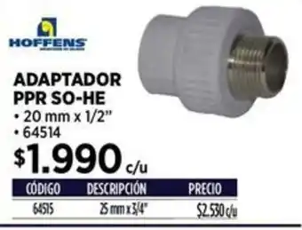 Construmart Hoffens adaptador ppr so-he oferta