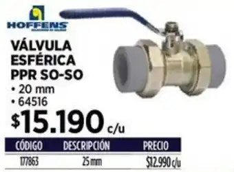 Construmart Hoffens válvula esférica ppr so-so oferta