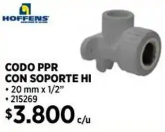 Construmart Hoffens codo ppr con soporte hi oferta