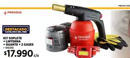 Construmart +providus kit soplete + linterna + guante + 2 gases oferta