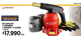 Construmart +providus kit soplete + linterna + guante + 2 gases oferta