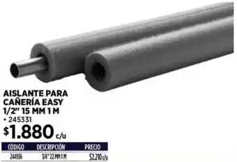 Construmart Aislante para cañería easy 1/2" oferta