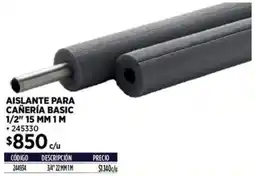 Construmart Aislante para cañería basic 1/2" oferta