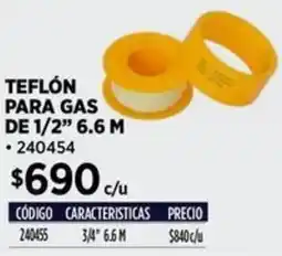 Construmart Teflón para gas de 1/2" oferta