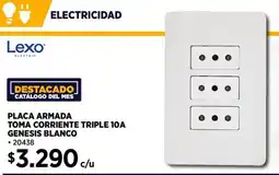 Construmart Lexo placa armada toma corriente triple oferta