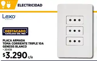 Construmart Lexo placa armada toma corriente triple oferta