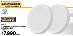 Construmart Pack 2 paneles led sobrepuesto redondo oferta