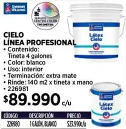 Construmart Sherwin williams cielo línea profesional oferta