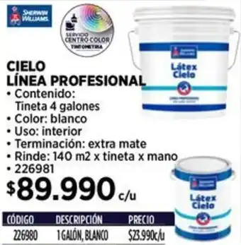 Construmart Sherwin williams cielo línea profesional oferta