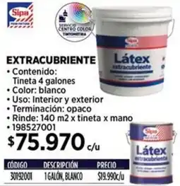Construmart Sipa extracubriente látex oferta