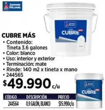 Construmart Sherwin welliams cubre más oferta