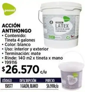 Construmart Passol latex acción antihongo oferta