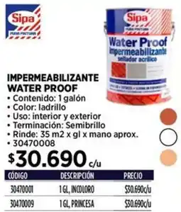 Construmart Sipa impermeabilizante water proof oferta
