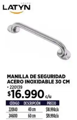 Construmart Latyn manilla de seguridad acero inoxidable oferta