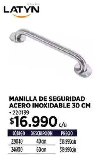 Construmart Latyn manilla de seguridad acero inoxidable oferta