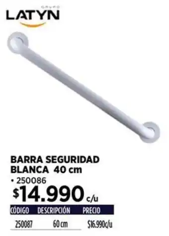 Construmart Latyn barra seguridad blanca oferta