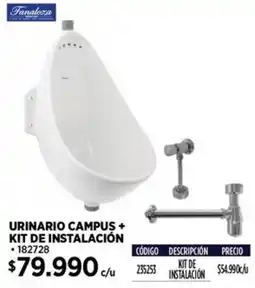 Construmart Fanaloza urinario campus + kit de instalación oferta