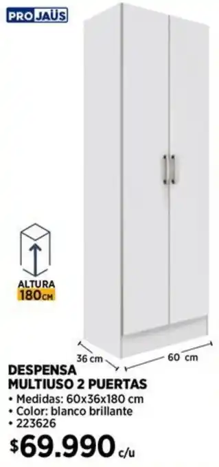 Construmart Projaüs despensa multiuso 2 puertas oferta