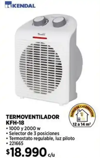 Construmart Kendal termoventilador KFH-18 oferta
