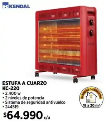 Construmart Kendal estufa a cuarzo KC-220 oferta