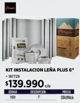 Construmart Kit instalacion leña plus 6” oferta