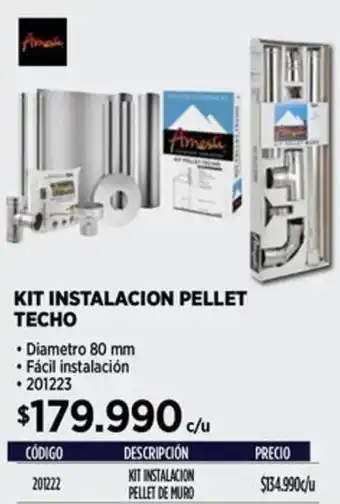 Construmart Kit instalacion pellet techo oferta