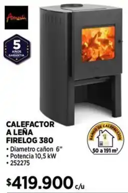 Construmart Calefactor a leña firelog 380 oferta