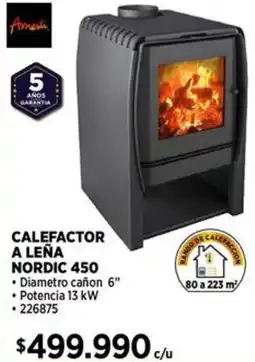 Construmart Calefactor a leña nordic 450 oferta