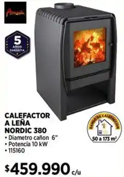 Construmart Calefactor a leña nordic 380 oferta