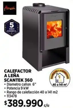 Construmart Calefactor a leña scantek 360 oferta