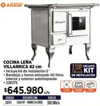 Construmart Alcazar cocina leña villarrica oferta