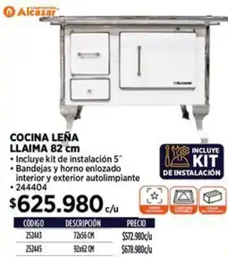 Construmart Alcazar cocina leña llaima oferta