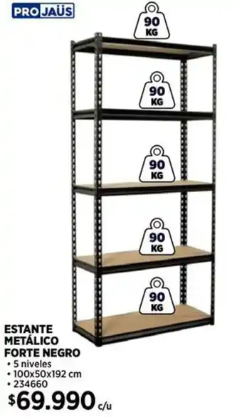 Construmart Projaüs estante metálico forte negro oferta