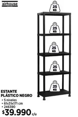 Construmart Airhouse estante plástico negro oferta