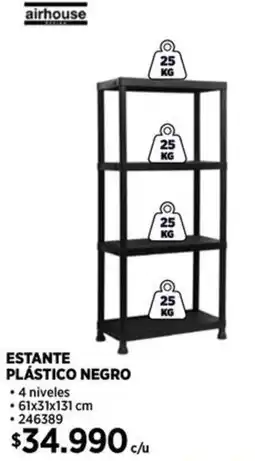 Construmart Airhouse estante plástico negro oferta