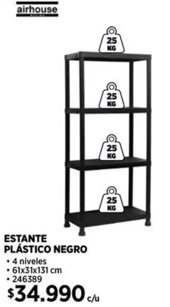 Construmart Airhouse estante plástico negro oferta