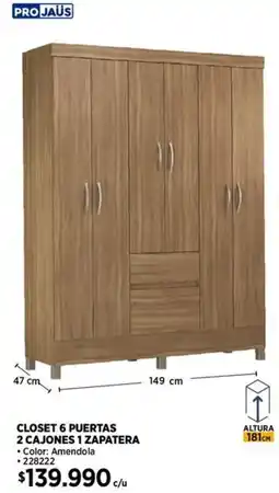 Construmart Projaüs closet 6 puertas oferta