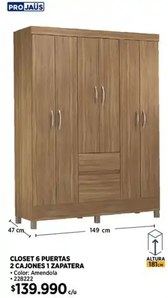 Construmart Projaüs closet 6 puertas oferta