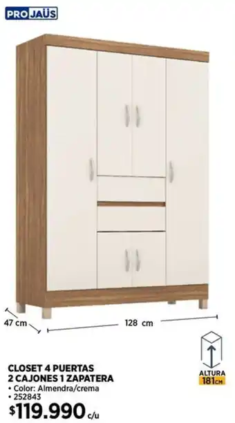 Construmart PROJAüS CLOSET 4 PUERTAS oferta
