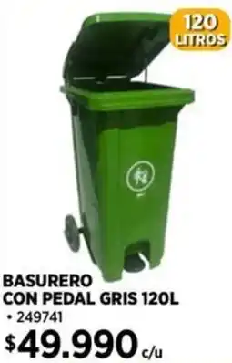 Construmart Basurero con pedal gris 120 L oferta