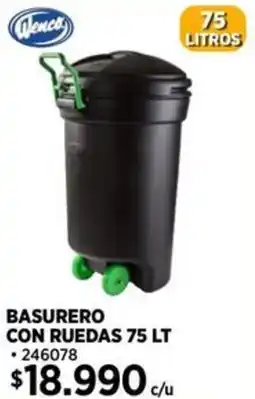Construmart Basurero con ruedas 75 L oferta